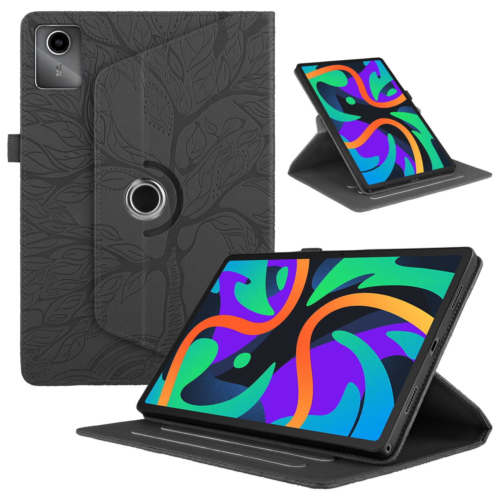 Funda para Samsung Galaxy Tab S9/ S8/ S7 11" (SM-X710/X700/T870) PU Cuero Tablets Protectora Cover 360°Carcasa Giratoria de ángulo Múltiple Stand Función Tablets Funda,Rojo Árboles — view 182