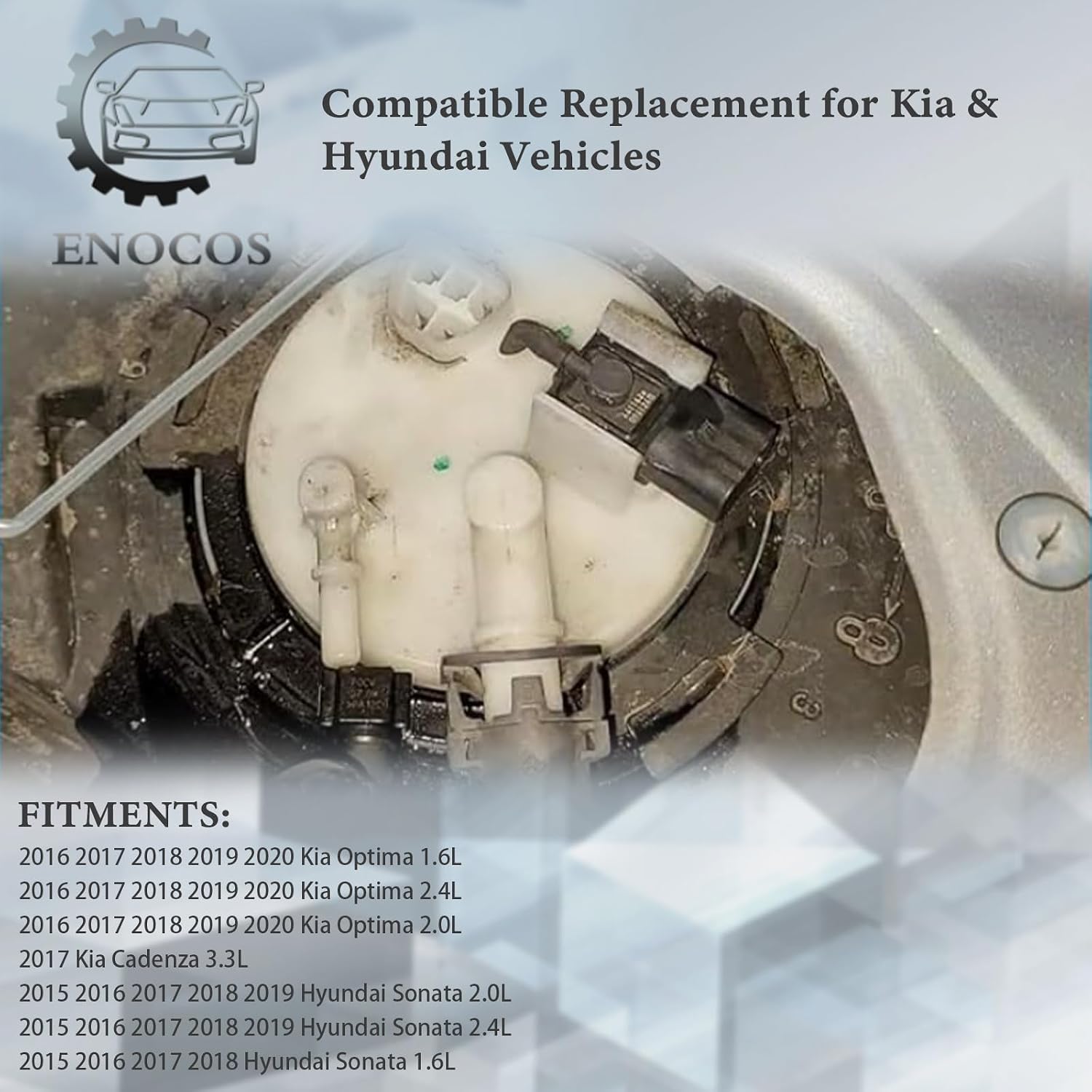 31110-D5500 Electric Fuel Pump Module Assembly with Sending Unit Kit, Compatible with 2016-2020 Kia Optima 2017 Kia Cadenza 2015-2019 Hyundai Sonata 1.6L 2.4L 2.0L, Replace# 31110-C2500