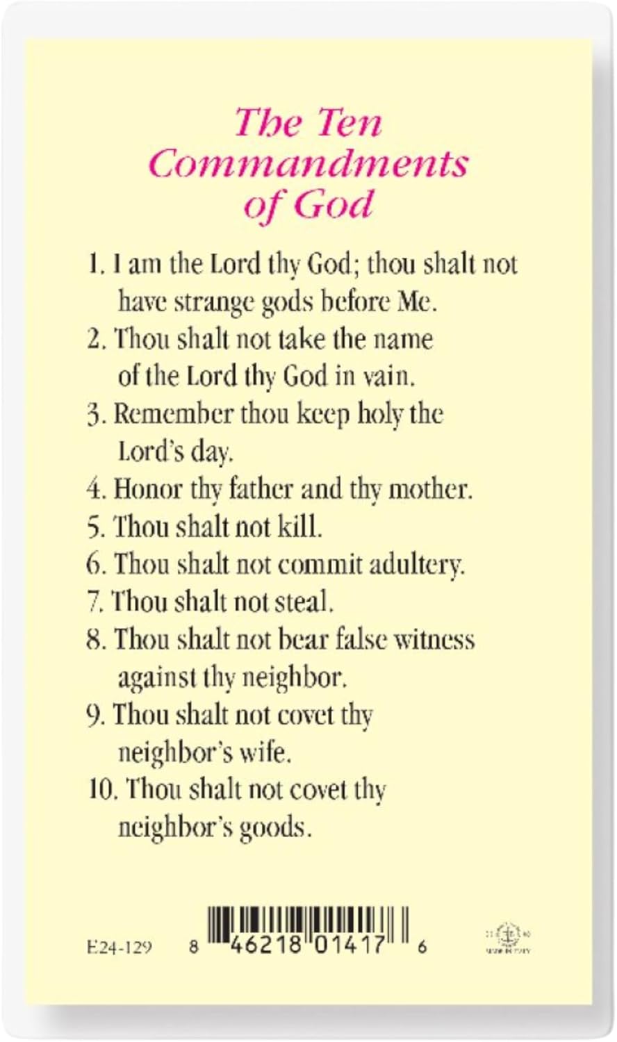 Ten Commandments Laminated Prayer Cards A Set of Three - Image 3