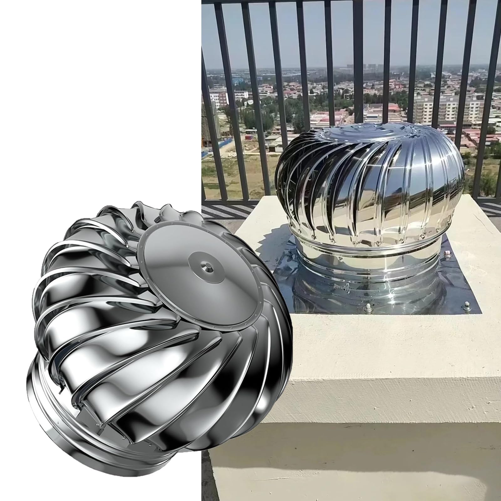 Toit de ventilation à turbine éolienne et hotte d'extraction pour sèche-linge éco