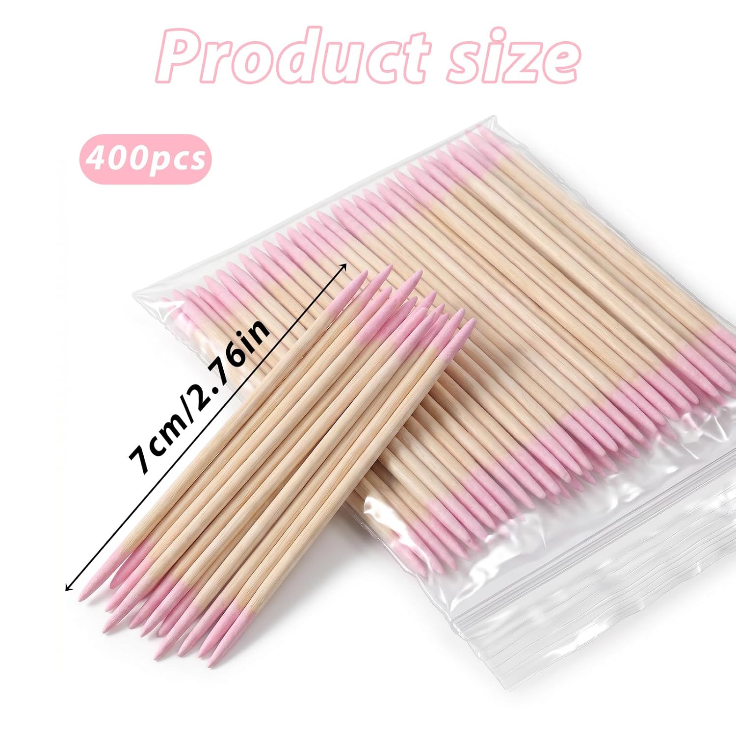 400 Pcs Pointed Tip Cotton Swabs,Pink Double-End Microblading Cotton Swabs for Makeup Disposable Makeup Touch Up Applicators Nail Polish Remover Pen