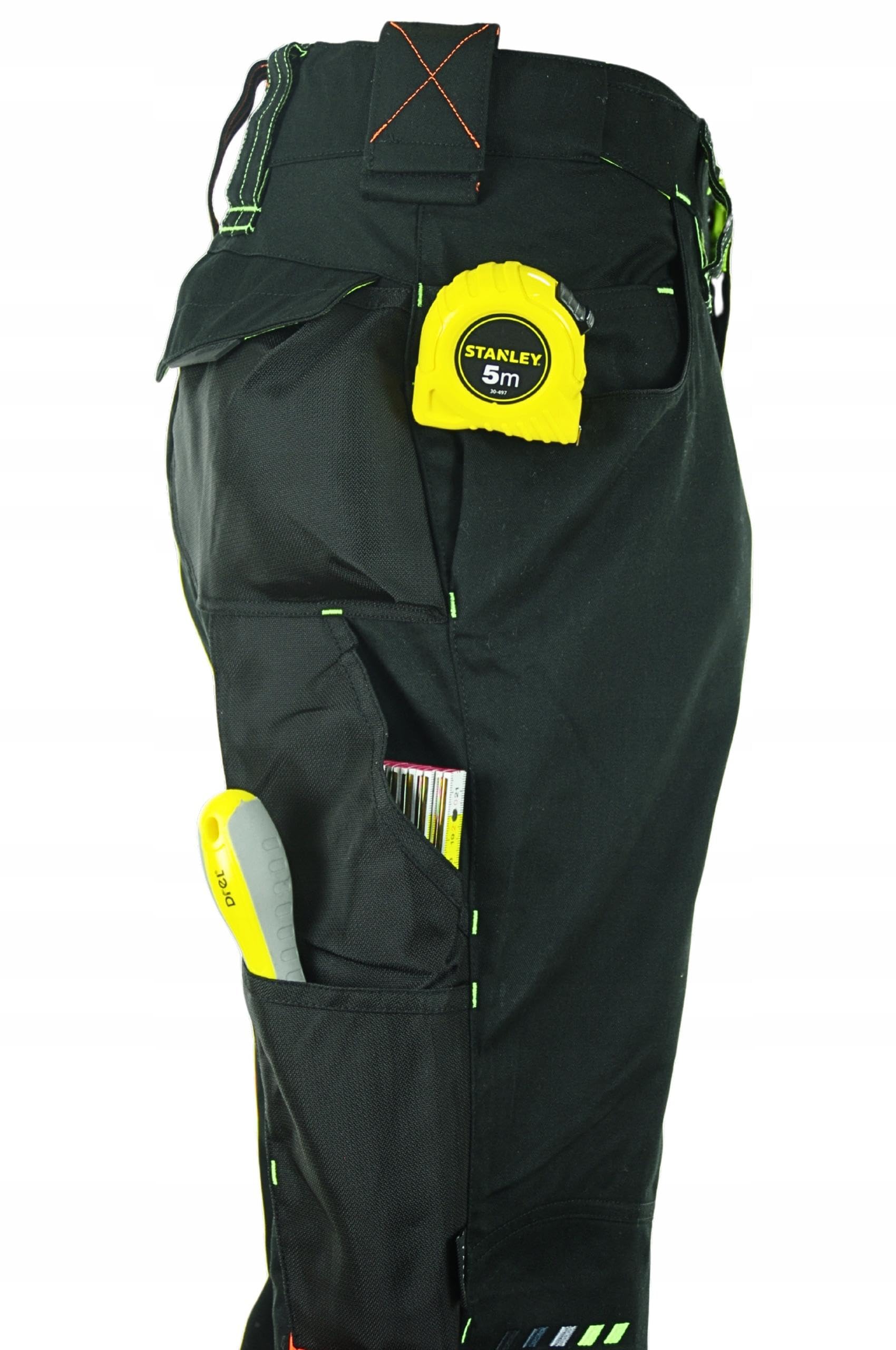 SPECTO Spodnie męskie robocze STRAUSS PREMIUM 65511 czarno-żółte Wentylacja r. 58