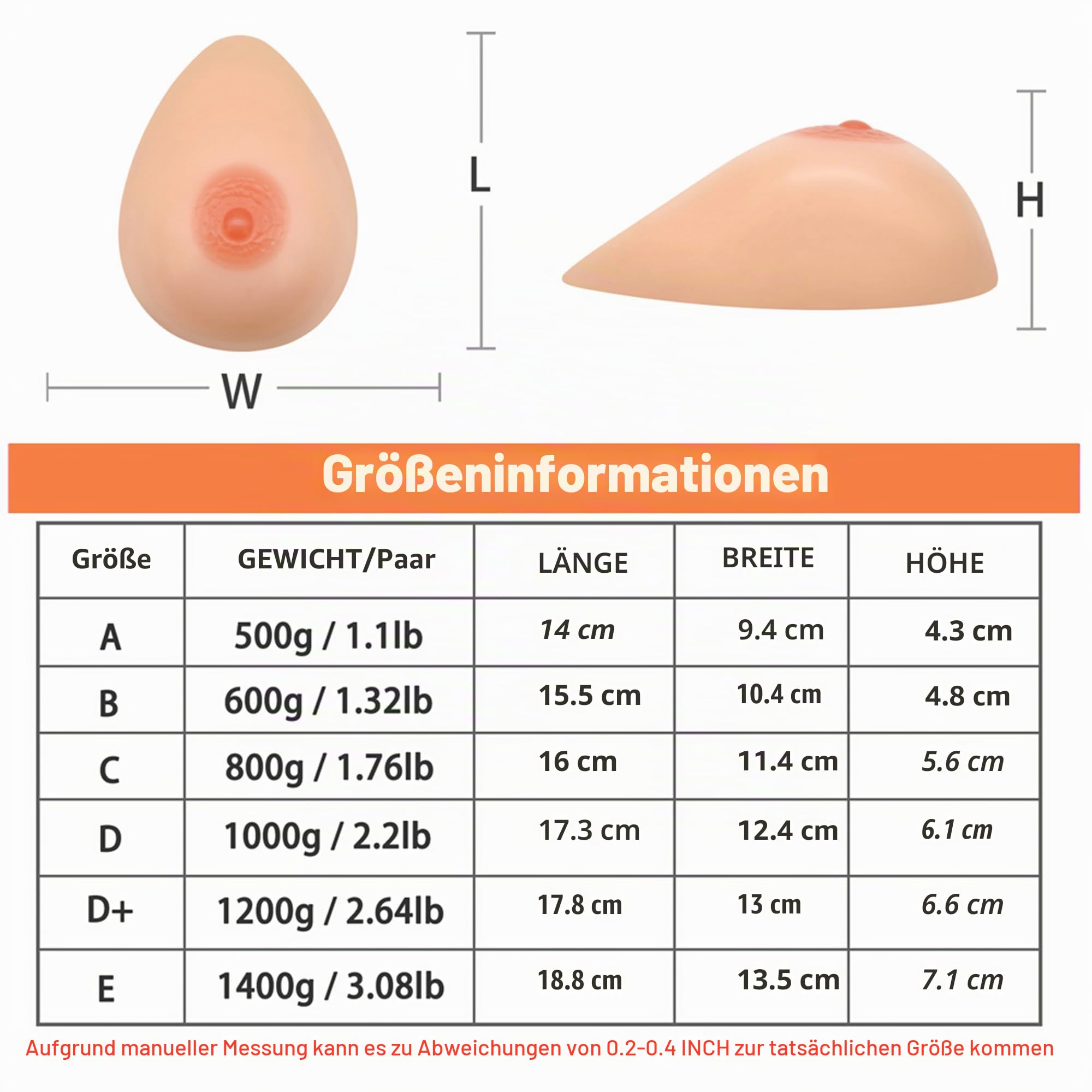 Silikon Brustformen Falsche Brüste Brustprothesen Crossdresser Transgender Mastektomie Prothese Gefälschte Brüste DD Cup 1200g/Paar