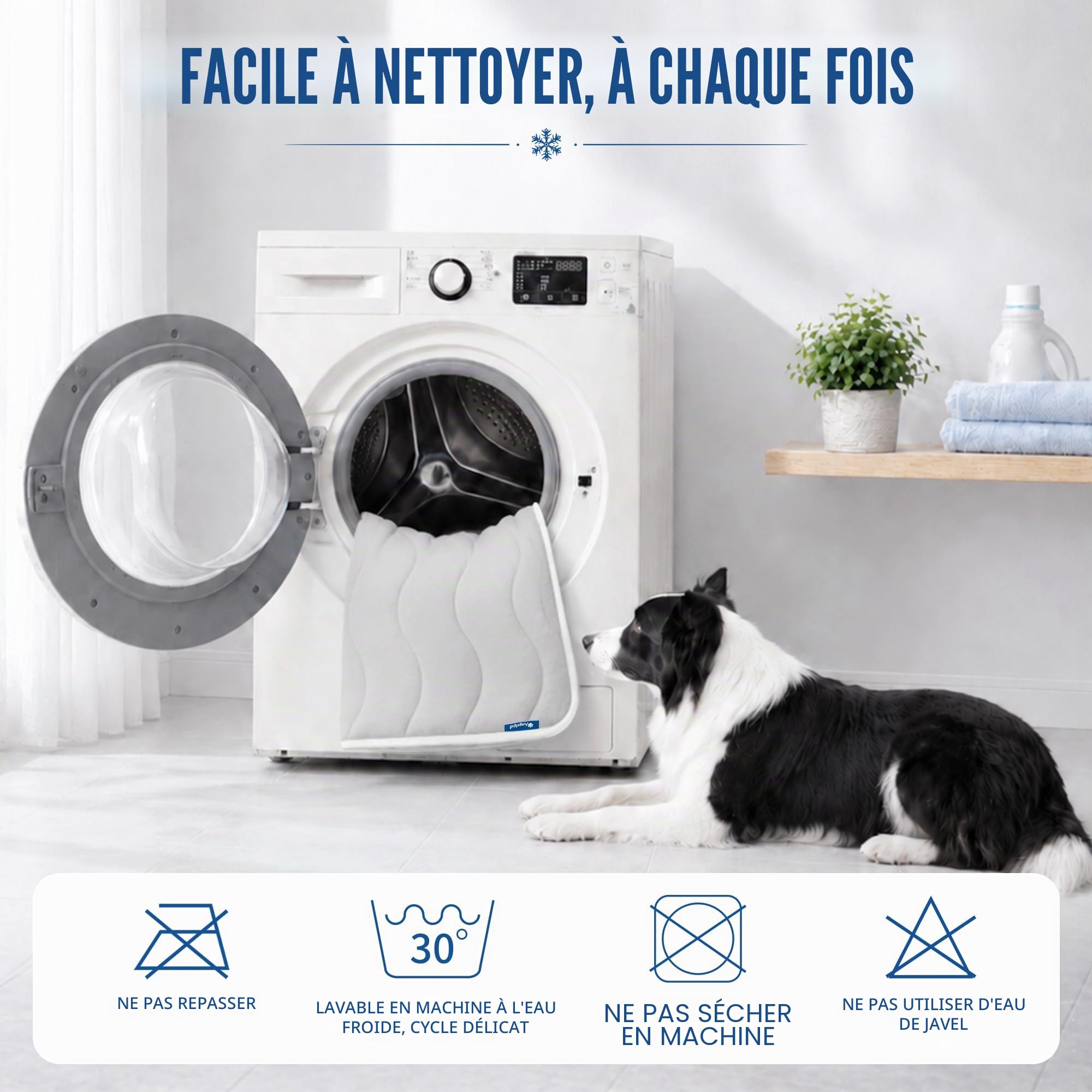 Angelpet Tapis Rafraîchissant Chien 100x70cm, Q-Max >0,56, Tapis sans Gel pour Grands Chiens & Chats avec Tissu Frais au Toucher, Antidérapant, Respirant & Lavable, pour Cage, Sol & Voiture, Gris