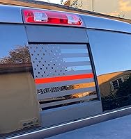 Vista 8 de Xinghe Calcomanías para Nissan Frontier 2013-2022, calcomanías de bandera estadounidense para ventana central trasera de camión