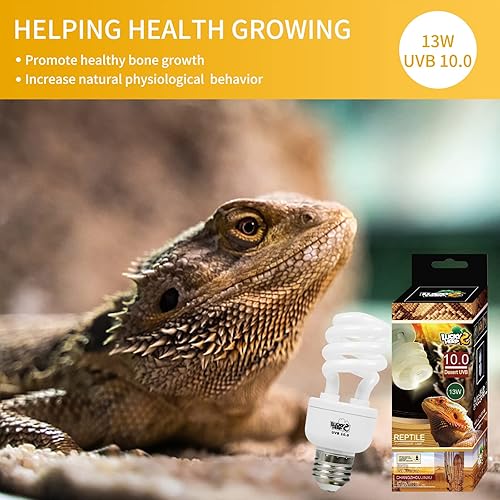 Miniatura 13 de LUCKY HERP Reptil UVA UVB Light 5.0 13W Lámpara de terrario tropical fluorescente compacta