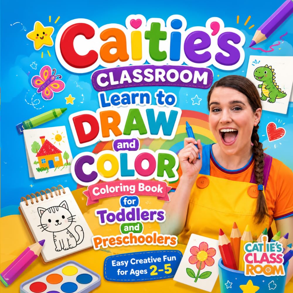 Caitie's Classroom Learn to Draw and Color: Coloring Book for Toddlers and Preschoolers | Easy Creative Fun for Ages 2–5 (Caitie's Classroom Learning and Activity Books)