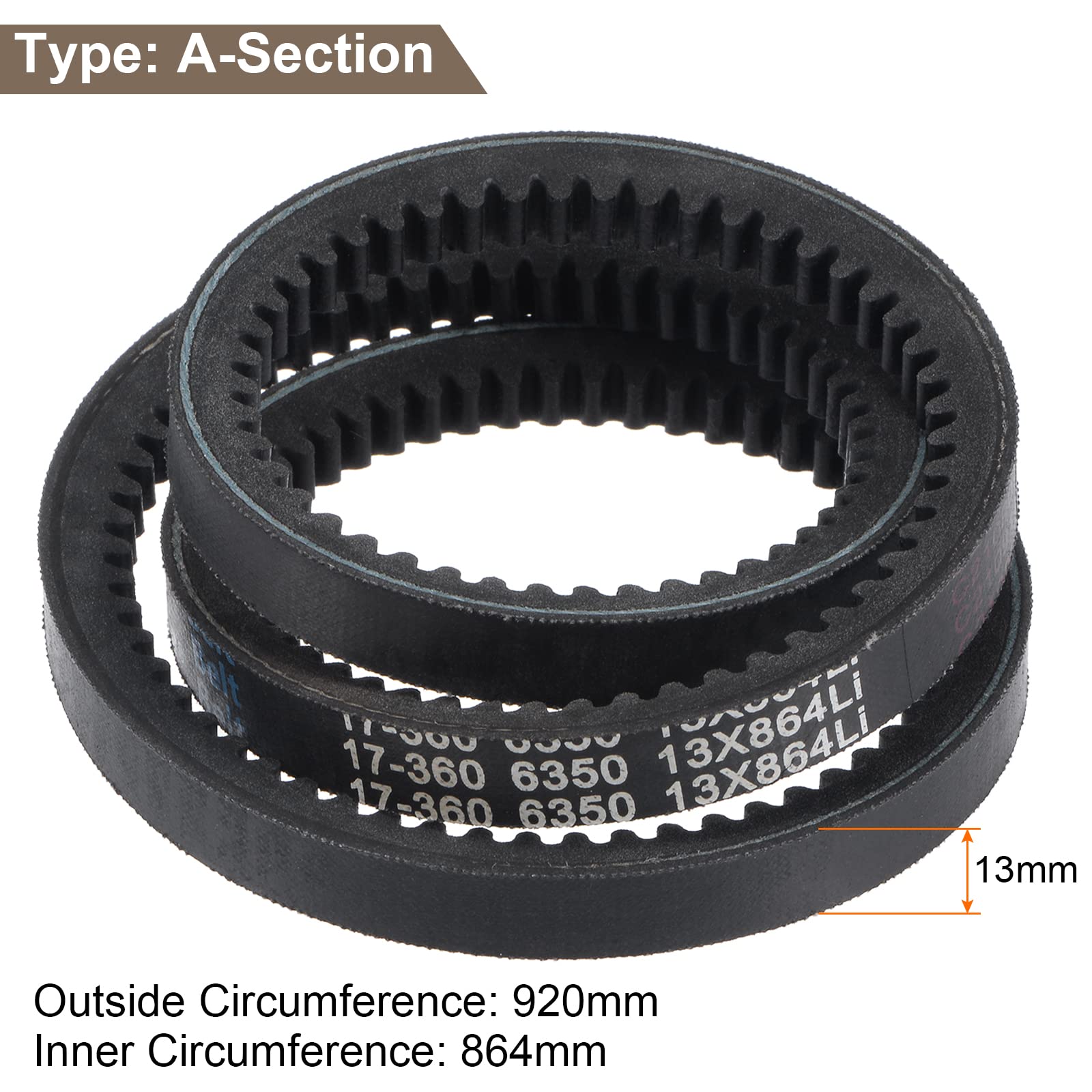 Courroie Trapézoïdale Dentée 1610 Mm - Largeur 13 Mm, Hauteur 10 Mm - Pour Transmission Auto, Machines