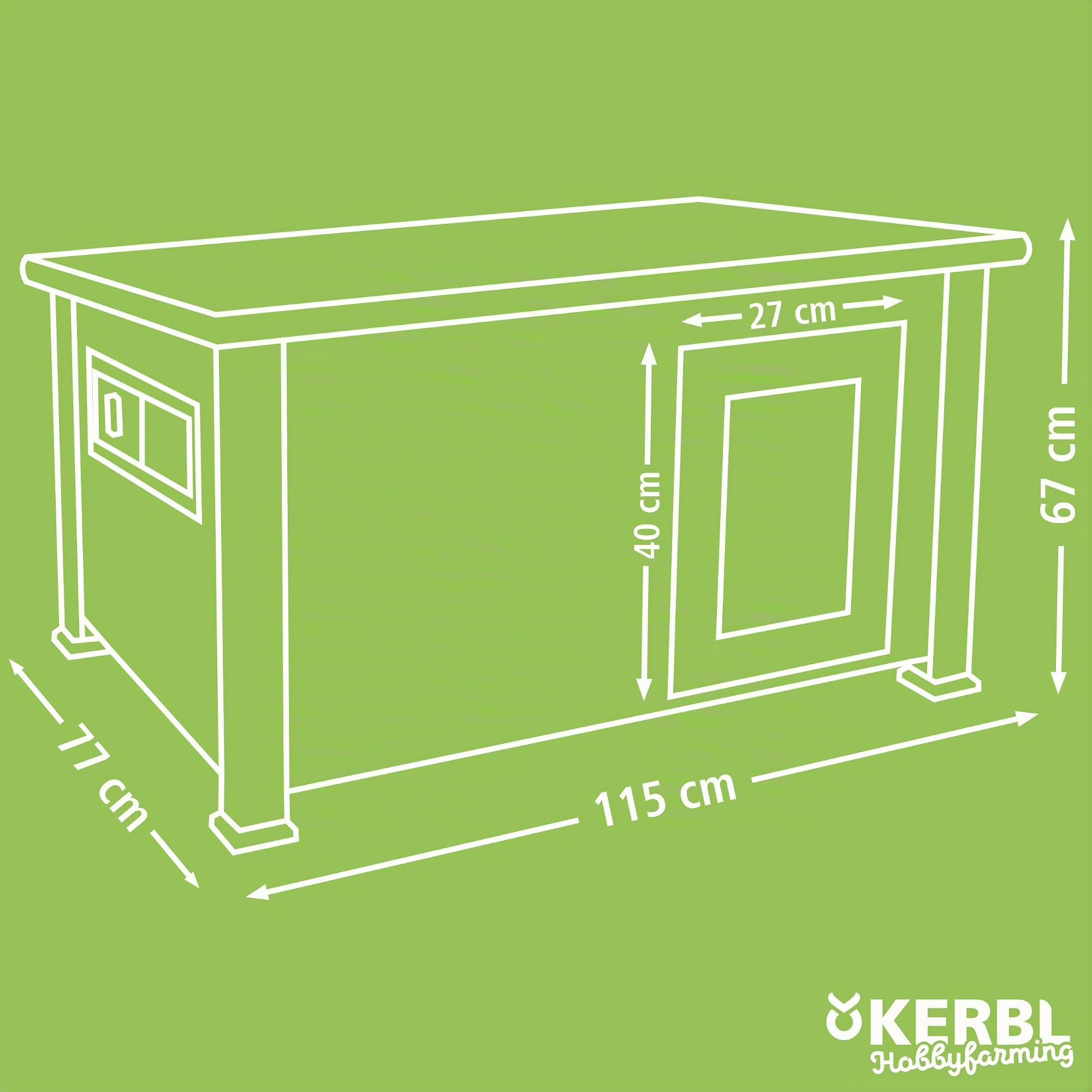 Kerbl Hobbyfarming Gallinero para Patos y Gansos Duck Town XL, 115x77x67 cm, casa para Patos, gallinero para Animales pequeños, Abeto, Gansos, Animales pequeños