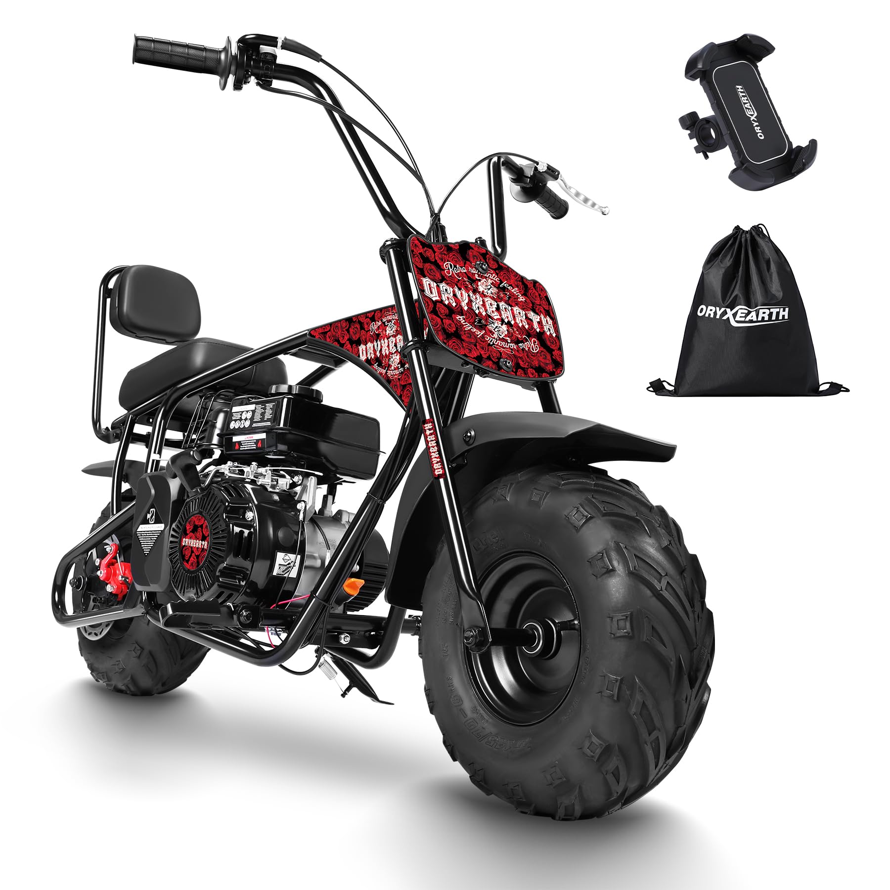 Oryxearth 99CC 4-Stroke Mini Bike, Gas Powered Bike W/EPA Approved Engine Mini Dirt Bike with Off-Road Tire for Kids, Speed Up 28 Mph Weight Support Up to 185 LBS