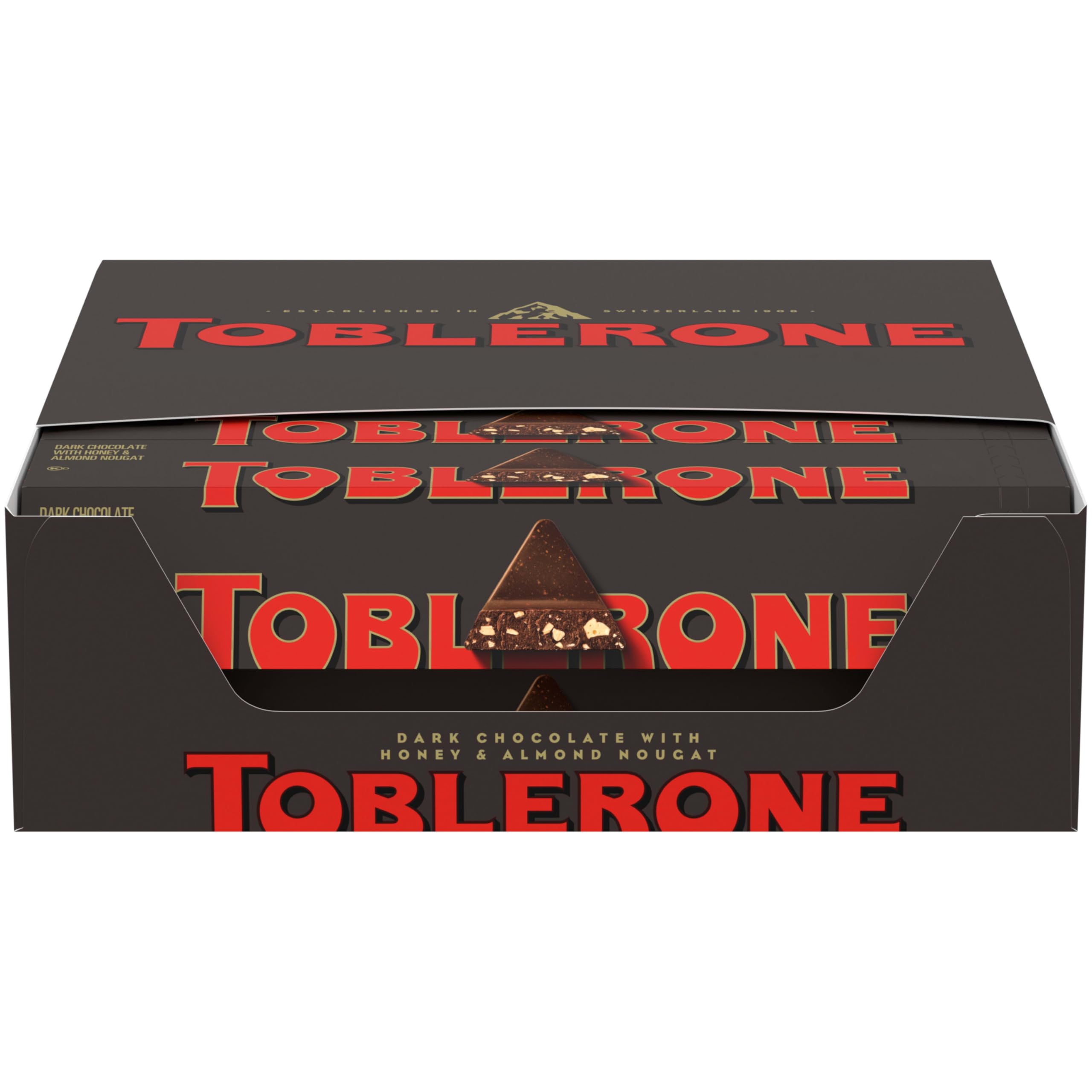 TOBLERONE Dark Chocolate Bar with Honey and Almond Nougat, Bulk Chocolate, 20 - 3.52 oz Bars