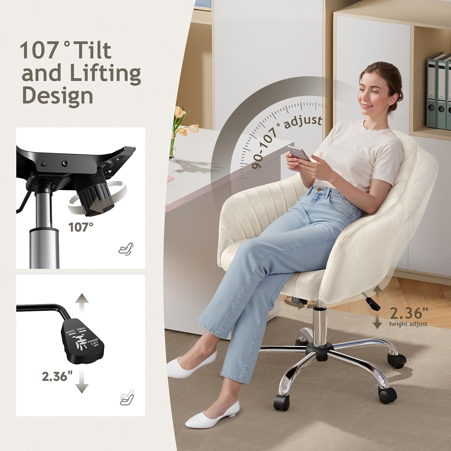 Image showing the tilt and lifting design of the chair