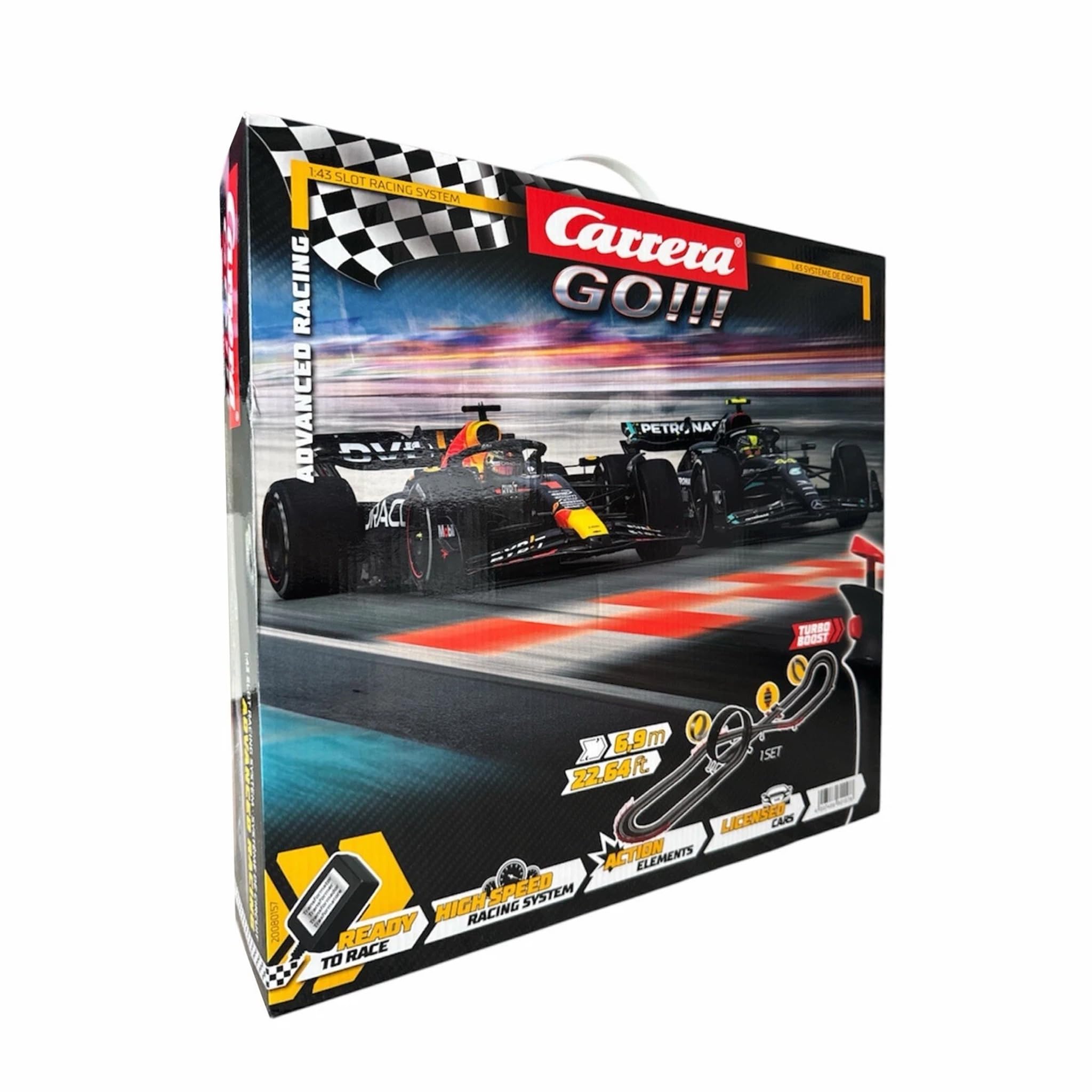 Carrera GO!!! Advanced Racing pista – Formula 1 – Red Bull RB19 – Mercedes AMG – Modello: 20080157