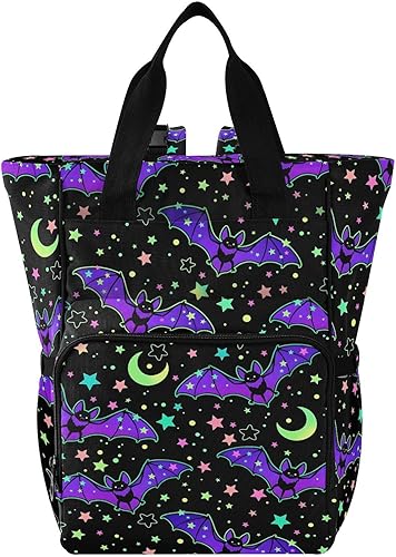 Miniatura 17 de MNSRUU Bolsa de pañales linda bolsa de pañales mochila multifunción viaje pañal Tote gran capacidad bebé bebé cambiador, Gótico 01, Urbano Moderno