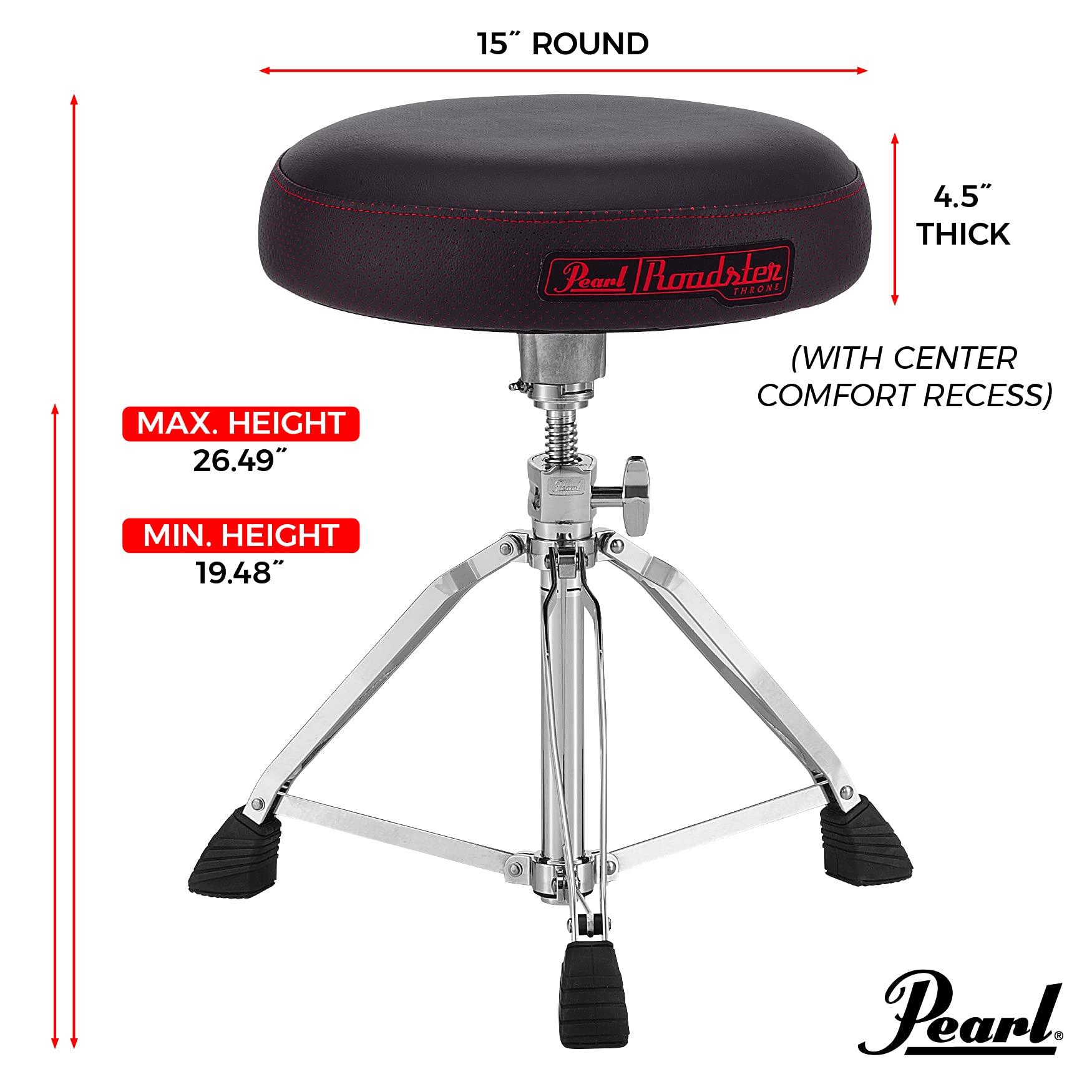 Pearl Roadster Drum Throne Seat Multi-Core Donut Stool (D1500