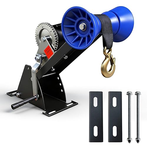 1200LB Boat Trailer Winch Stand with Galvanized Adjustable Mount Post