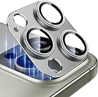 Vista 14 de Esanik Paquete de 2 protectores de lente de cámara para iPhone 15 Pro/iPhone 15 Pro Max (titanio natural)