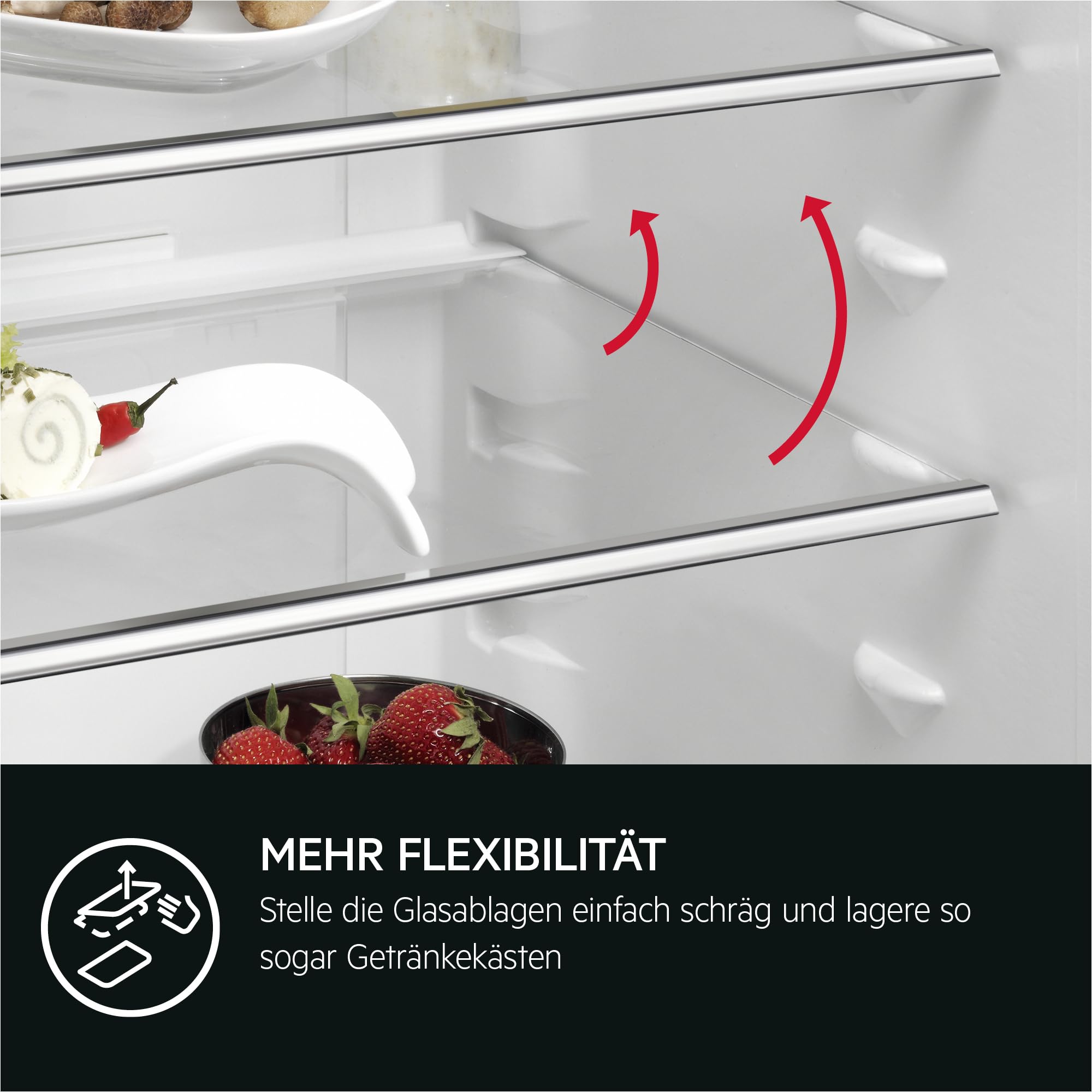 AEG Einbau-Gefrierschrank 88cm, Serie 6000 LowFrost: weniger Eisbildung, 4-Sterne Gefrierraum 98L, elektronische Steuerung, Schnell-Gefrier-Funktion, Temperaturalarm, Schlepptür-Technik, TAB6L88ES