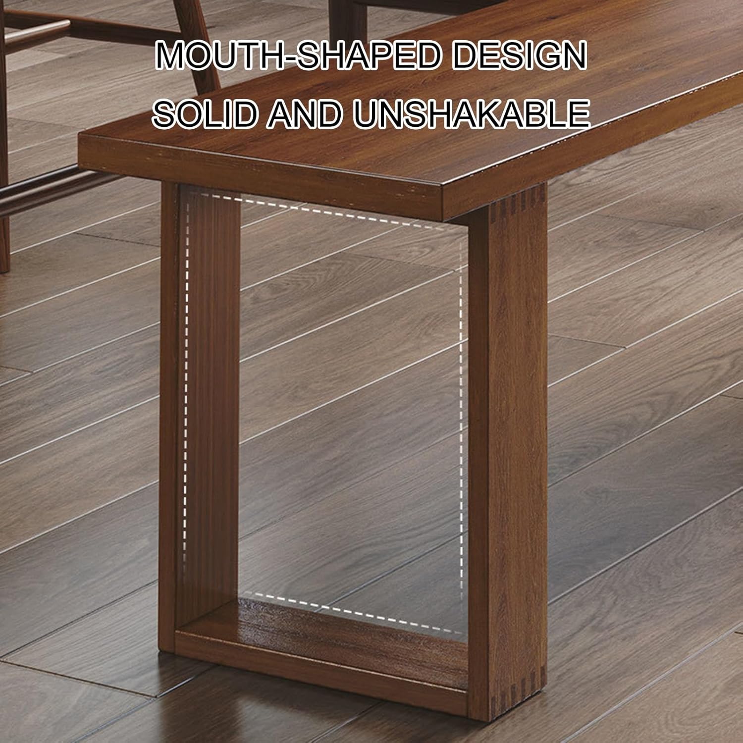 Wooden Farmhouse Dining Bench, Kitchen Wooden Entryway Bench Chair, Space-Saving Wood Bench for End of Bed, for Home Kitchen Dining Living Room Entryway Restaurant(Wood Color,160cm/63in)