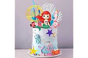 17 PCS Mermaid Cake Toppers Ocean Animals Under the Sea Cake Decorations...