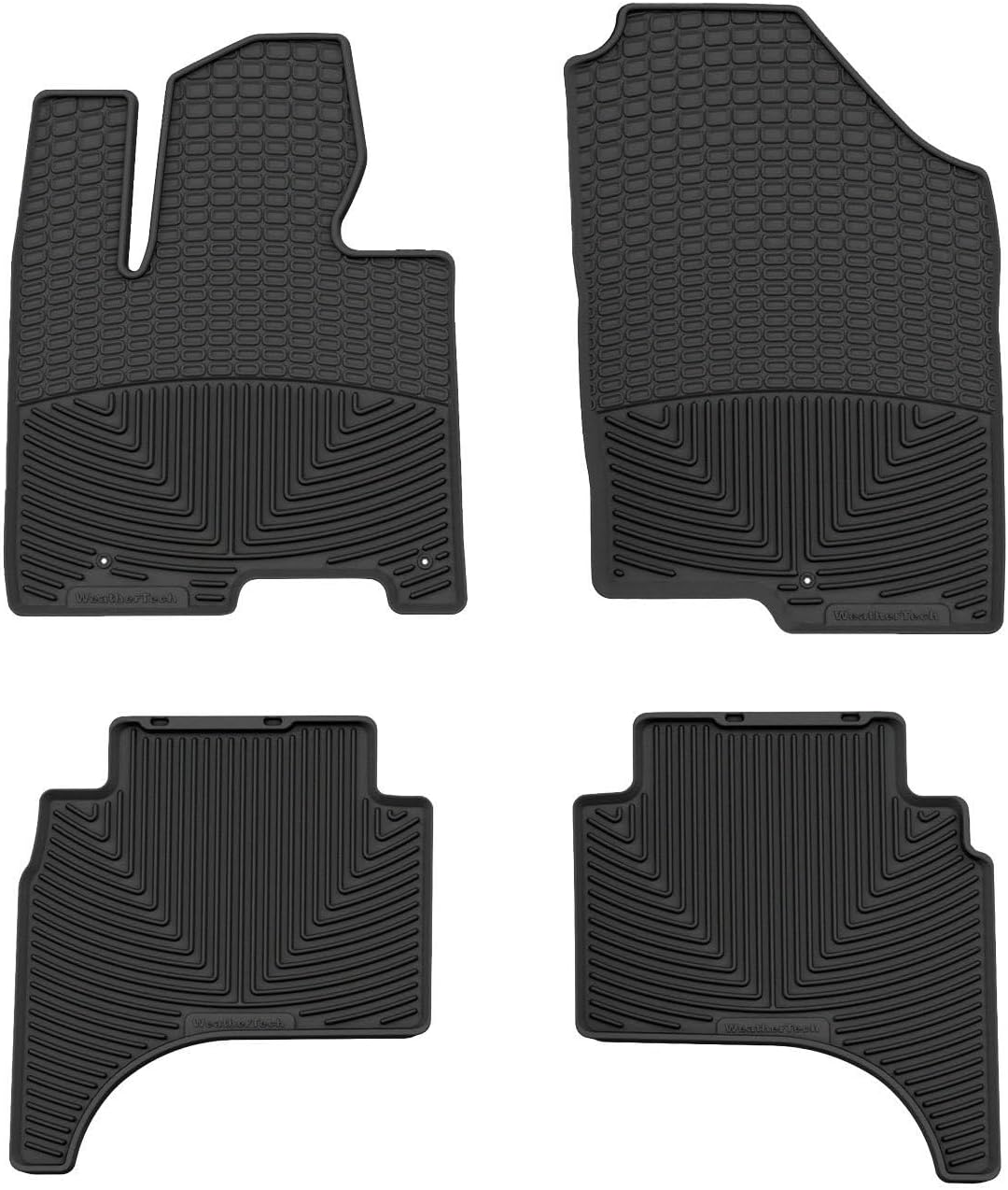 WeatherTech All-Weather Floor Mats for Hyundai Santa Cruz 1st & 2nd Row (W374-W623), Black