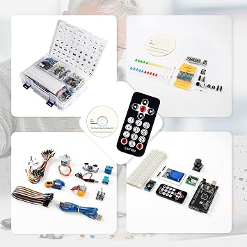 ESP32 Starter Kit with 35+ Components and Sensors, Dual Core WiFi Bluetooth IoT Development Board Compatible with Arduino IDE, Step by Step Online Tutorial for Beginners and Hobbyists