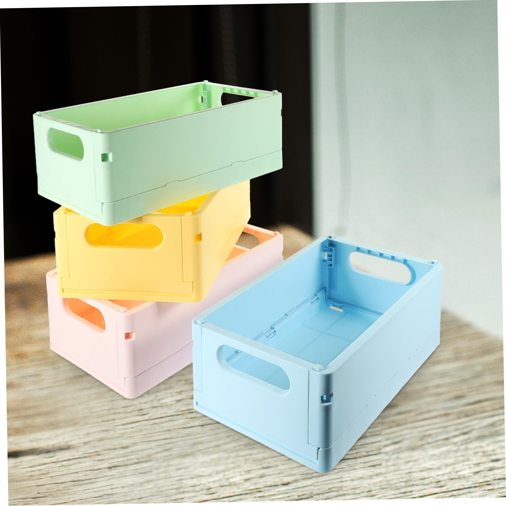 Ciieeo 4stücke Aufbewahrungsboxen Aus Kunststoff Stapelbar Für Kleinartikel Make-up Spielzeug Platzsparend Und Praktisch Für Schlafzimmer Und Home Office