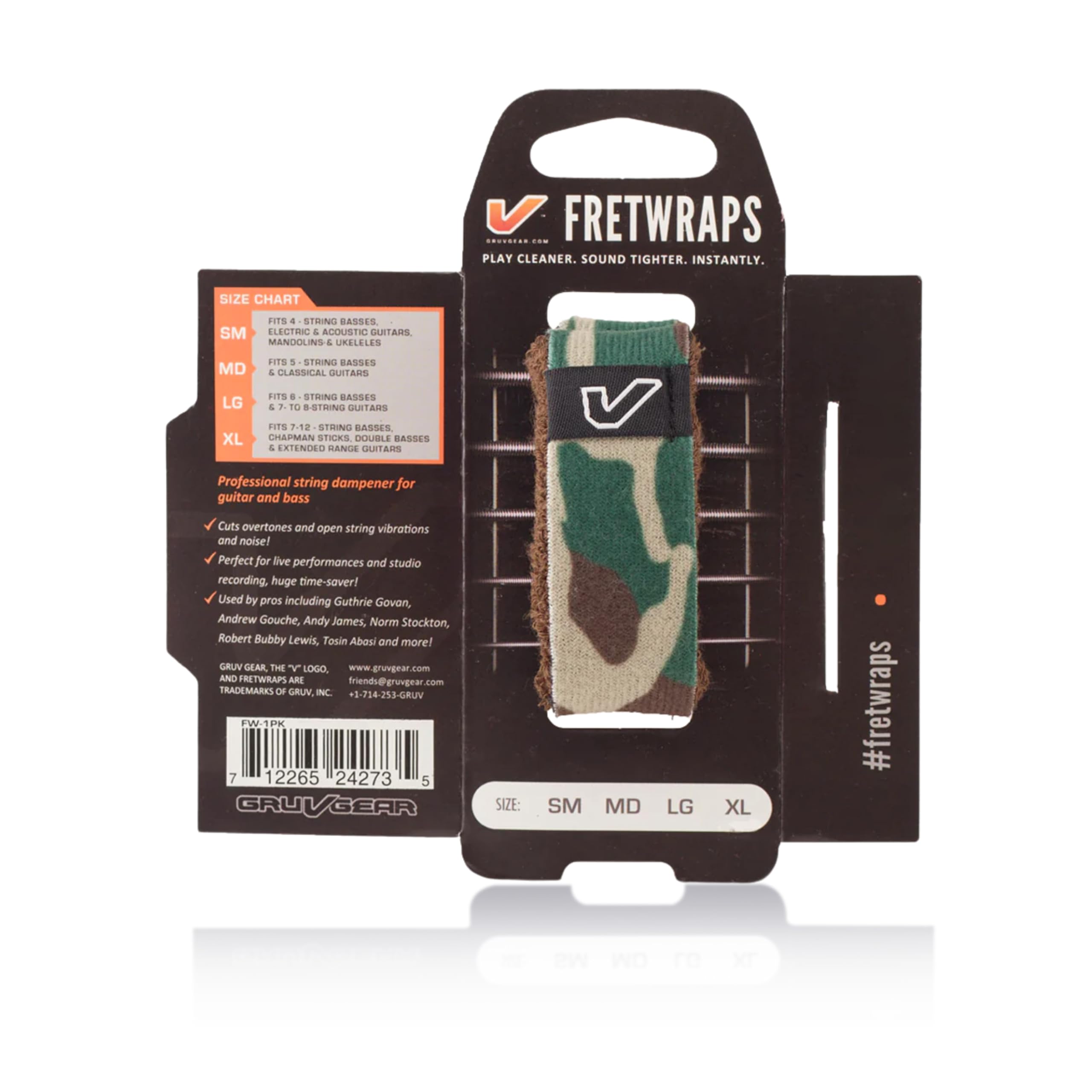 Gruv Gear FretWraps String Muter 1-Pack (Black, Medium) (FW-1PK-MD) — view 23