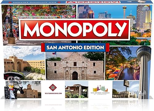 Miniatura 6 de Monopoly Juego de mesa San Antonio Edition: 2-6 jugadores Juegos de mesa familiares para niños y adultos, juegos de mesa para niños de 8 años en
