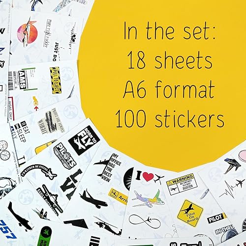 Miniatura 2 de 100 calcomanías y calcomanías de aviación, calcomanías de piloto para laptop, calcomanías de avión, calcomanías de aviones, regalos de aviación,