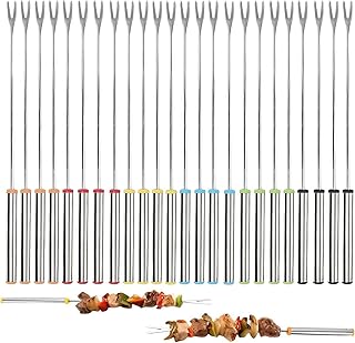 24PCS Stainless Steel Fondue Forks,Fondue Forks,with Heat-Resistant Handles for Chocolate Fondue Roast Marshmallows Meat(6...
