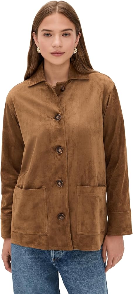 Z SUPPLY Women's Decker Faux Suede Chore Jacket, Coconut, Tan, S