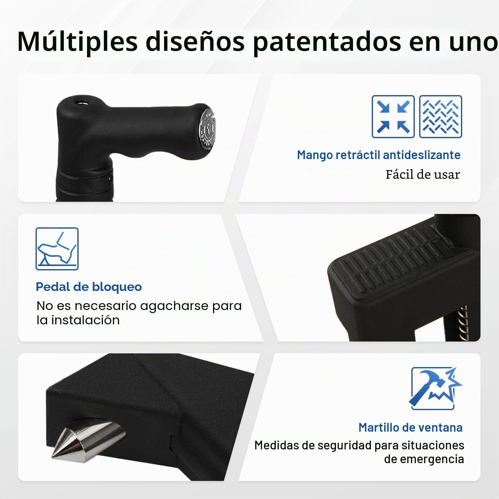 Bloqueo de pedal antirrobo para freno de coche, bloqueo de freno y embrague de acero inoxidable, antirrobo para coche SUV (16 a 35 mm)