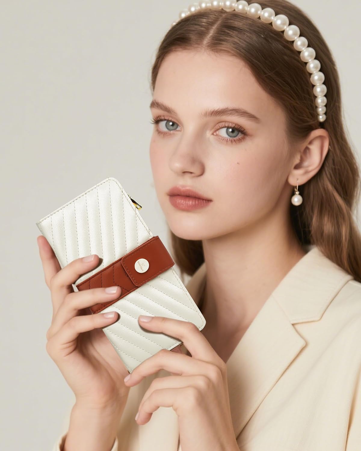 Women Wallet RFID Blocking Trifold Wallet Slim Leather Wallet Large Capacity Credit Card Holder Thin Wallet with Zipper Pocket - Image 7