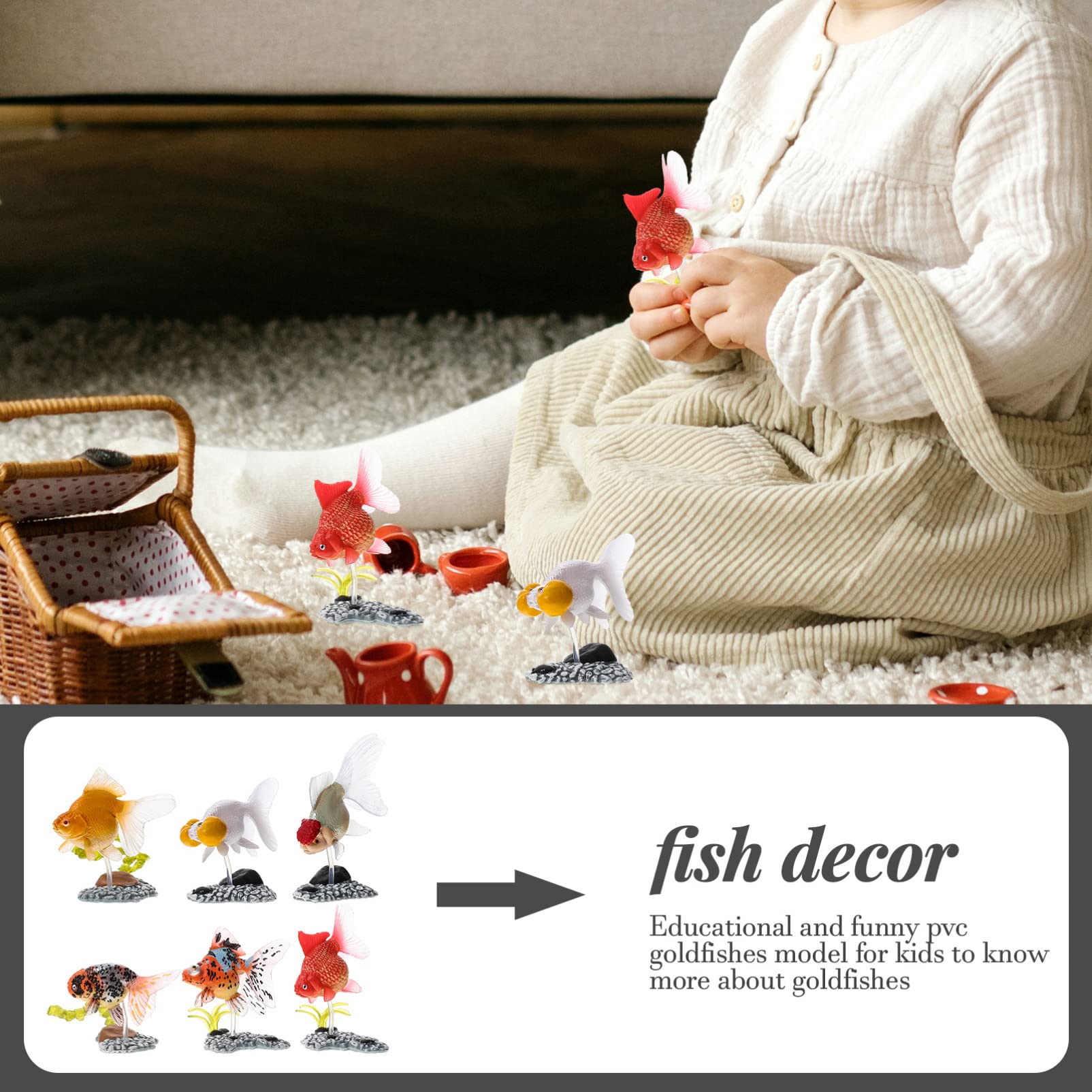 Amazon.co.jp: Zerodeko6ピース 小さな金魚モデル ミニチュア魚の置物