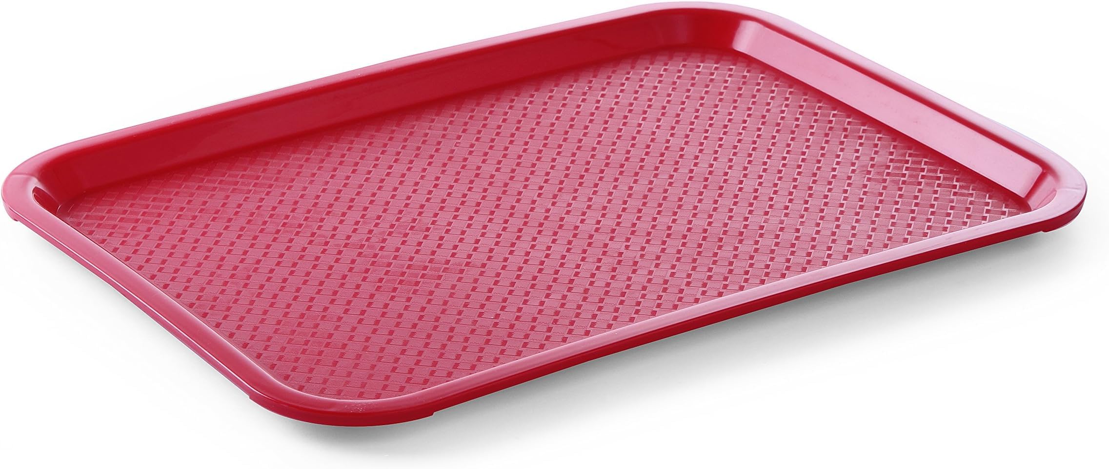 HENDI Bandeja de Servicio, Mediana, Rectangular, Multiusos, resiste hasta 80°C, Bandeja para Servir Comida rápida, Bebidas, Fast Food, Bandeja de Cocina, 305x415x(H) 20mm, Rojo, Polipropileno