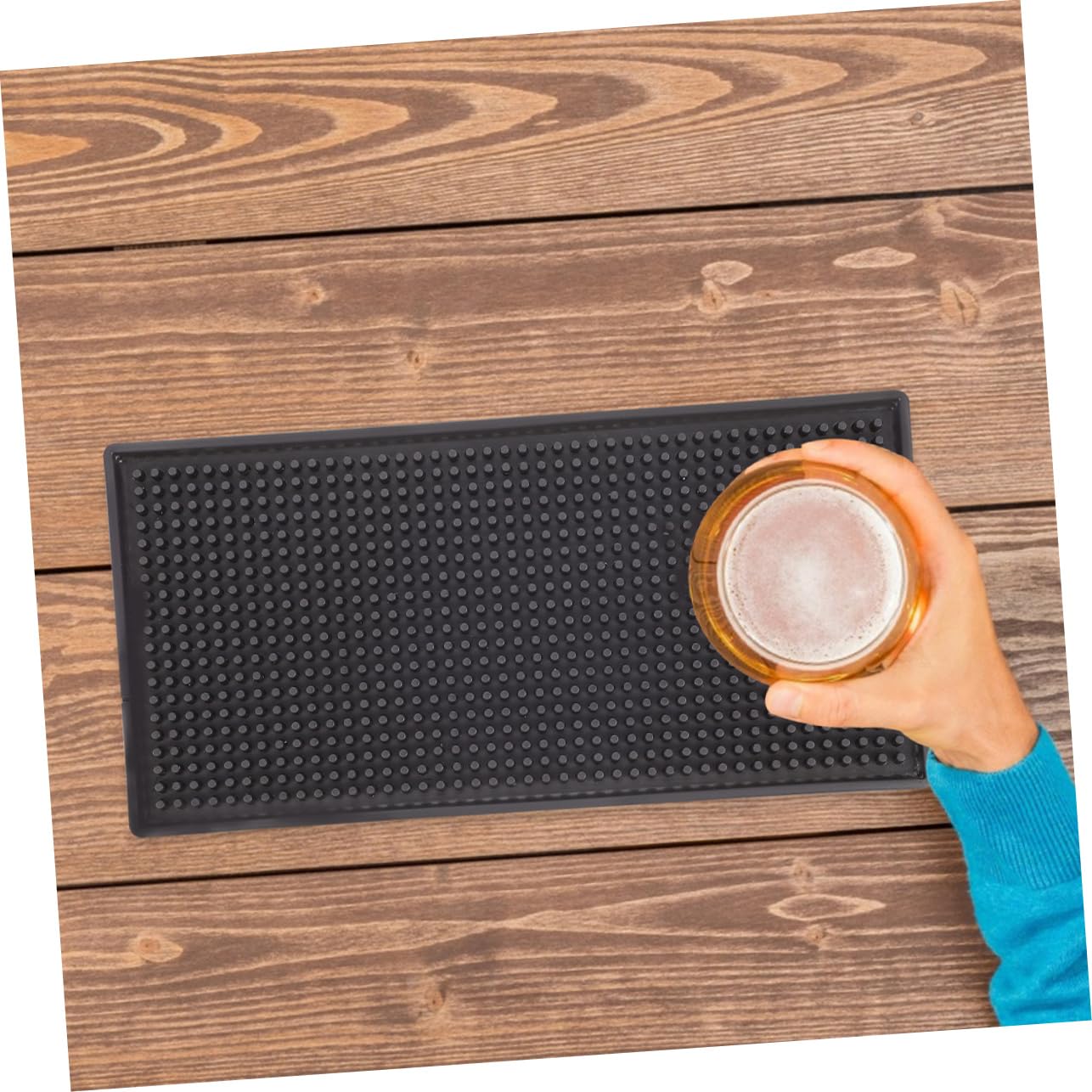 Tappetino da Bancone da Bar Antiscivolo 2 Pezzi in Pvc Nero