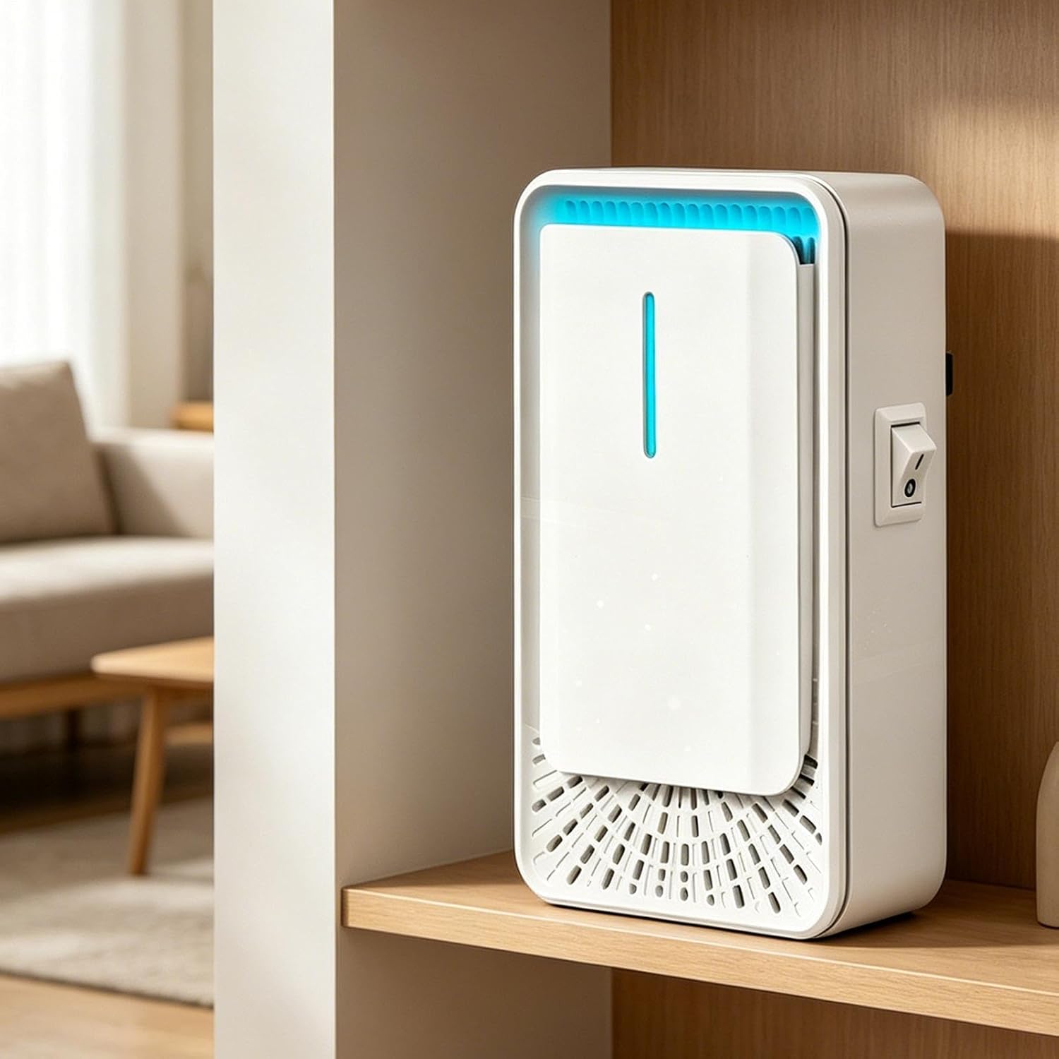Small Air Purifier Wall Mounted Portable Smart Filter | Desk Mini Air Purifier Machine for Home Office Dorm Bedroom Kitchen Bathroom Basement Garage