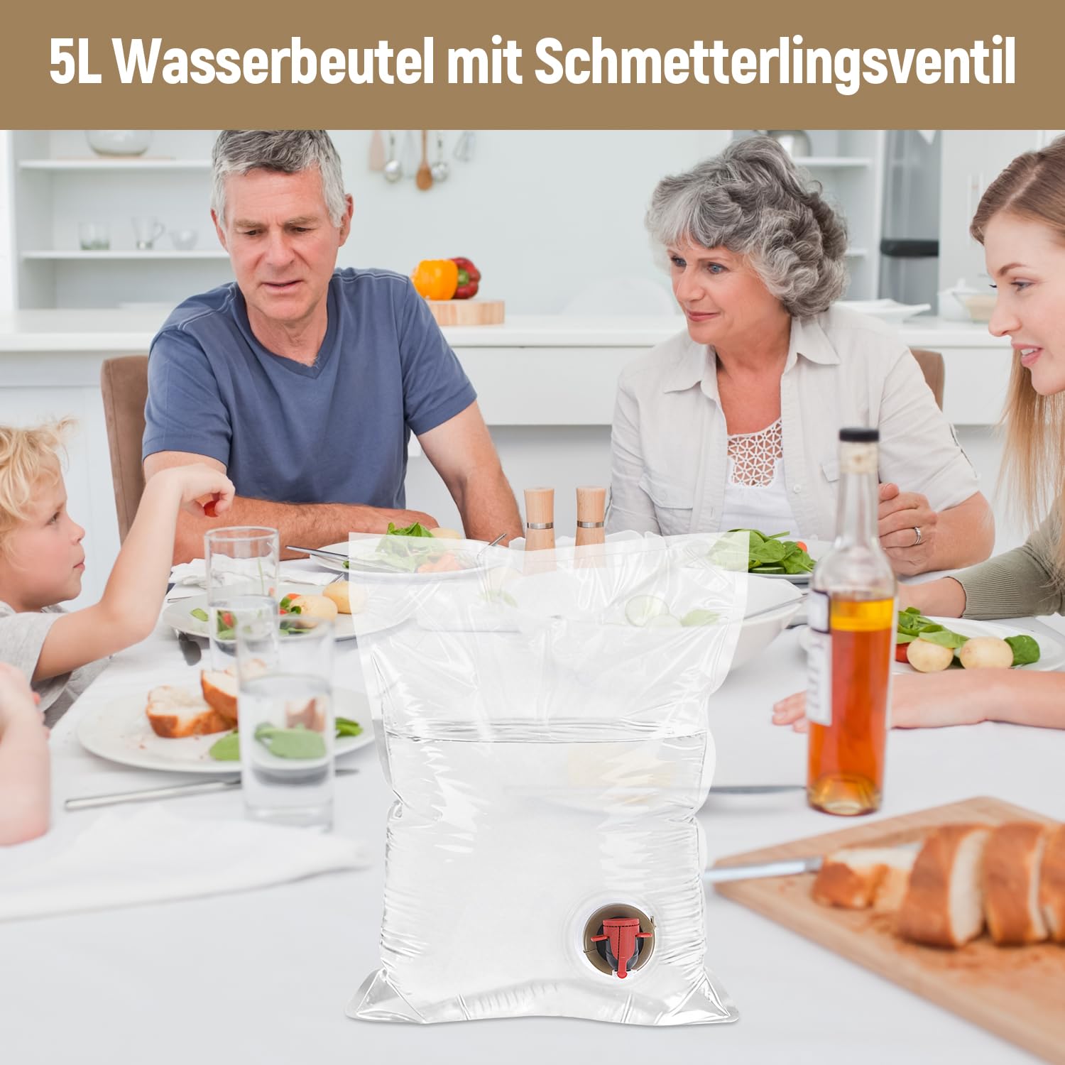 Sac de Box-in-Bag (Bib) Réutilisable Lot de 10 Sac de Transport Etanche pour Aliments Transparent avec Robinet à Papillon 5L