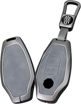 ontto Smart Remote Key Fob Protector Leather Car Key Cover Fit for MG ZS EV MG6 EZS HS EHS 2019 2020,360 Degree Protection Key Housing Fit for Roewe RX5 i6 i5 RX3 RX8 ERX5,Type D