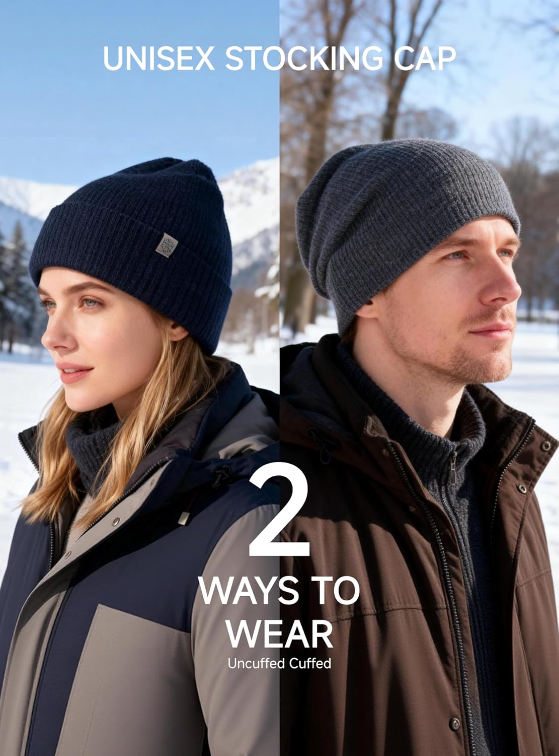 TRENDOUX Knit Beanie for Men Women: Unisex Stocking Cap Soft Winter Hat Wool Cuffed Beanie Skull Cap - Image 4