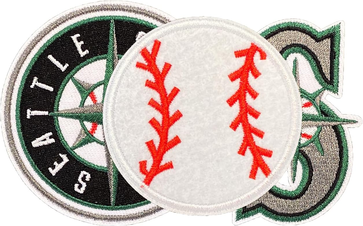 3Pcs Seattle Fans' Favorite Baseball Iron On Patches for Hats Backpack Jeans Jacket Woman&Man