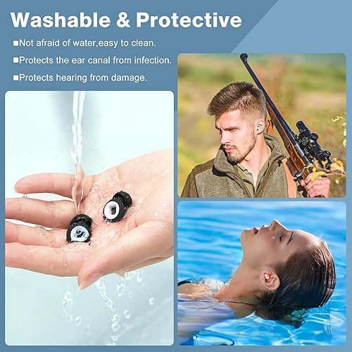 Miniatura 4 de 2 pares de tapones para los oídos para reducción de ruido, tapones para los oídos de silicona súper suaves y reutilizables, 8 tapones para los oídos