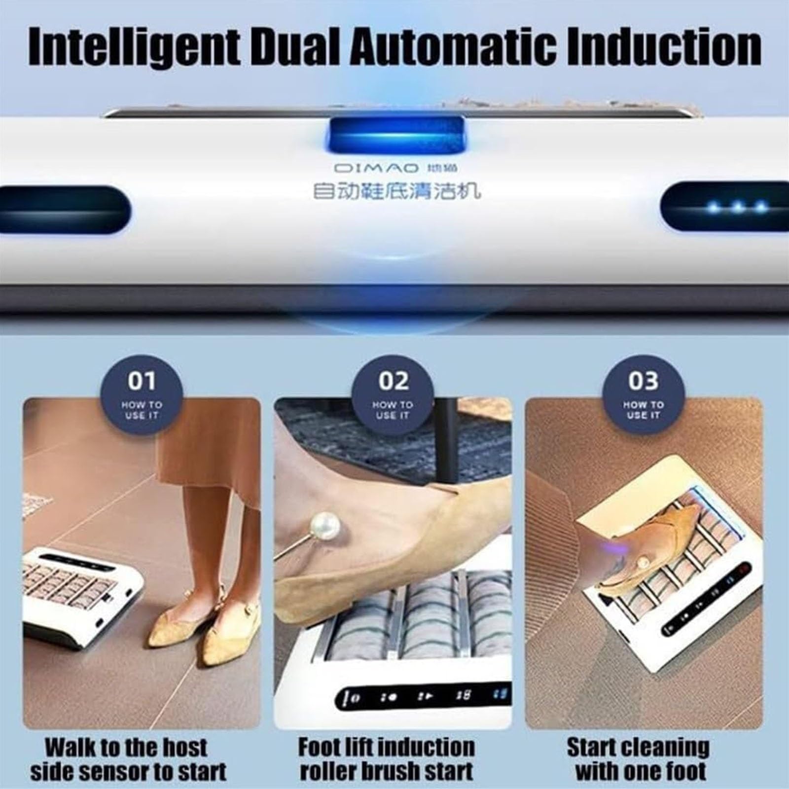 Genérico Limpiadora de Suelas, máquina automática for Limpiar Suelas de Zapatos, pulidora de Zapatos por inducción, Recargable a 260 RPM, succión de 1000 PA, Limpieza rápida en 5 s