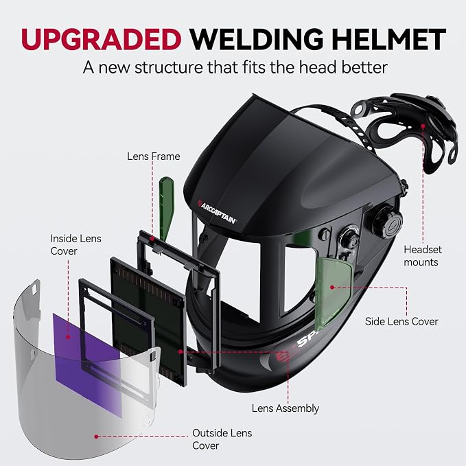 Casco para soldar ARCCAPTAIN con vista panorámica 180° miniatura 2