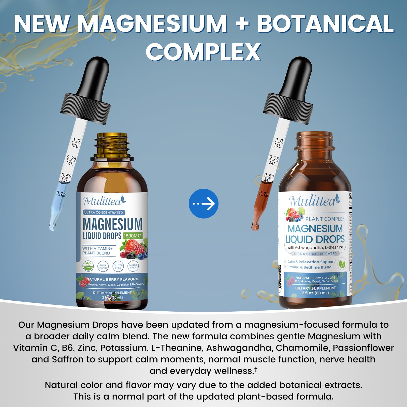 Magnesium Glycinate Liquid Drops with L-Theanine, Ashwagandha & Saffron — Amazon image 2