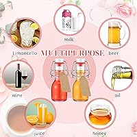 Vista 3 de Queekay Mini botella de vidrio abatible, 2 onzas, juego de 50 piezas, botellas decorativas para recuerdos de fiesta de boda, transparente