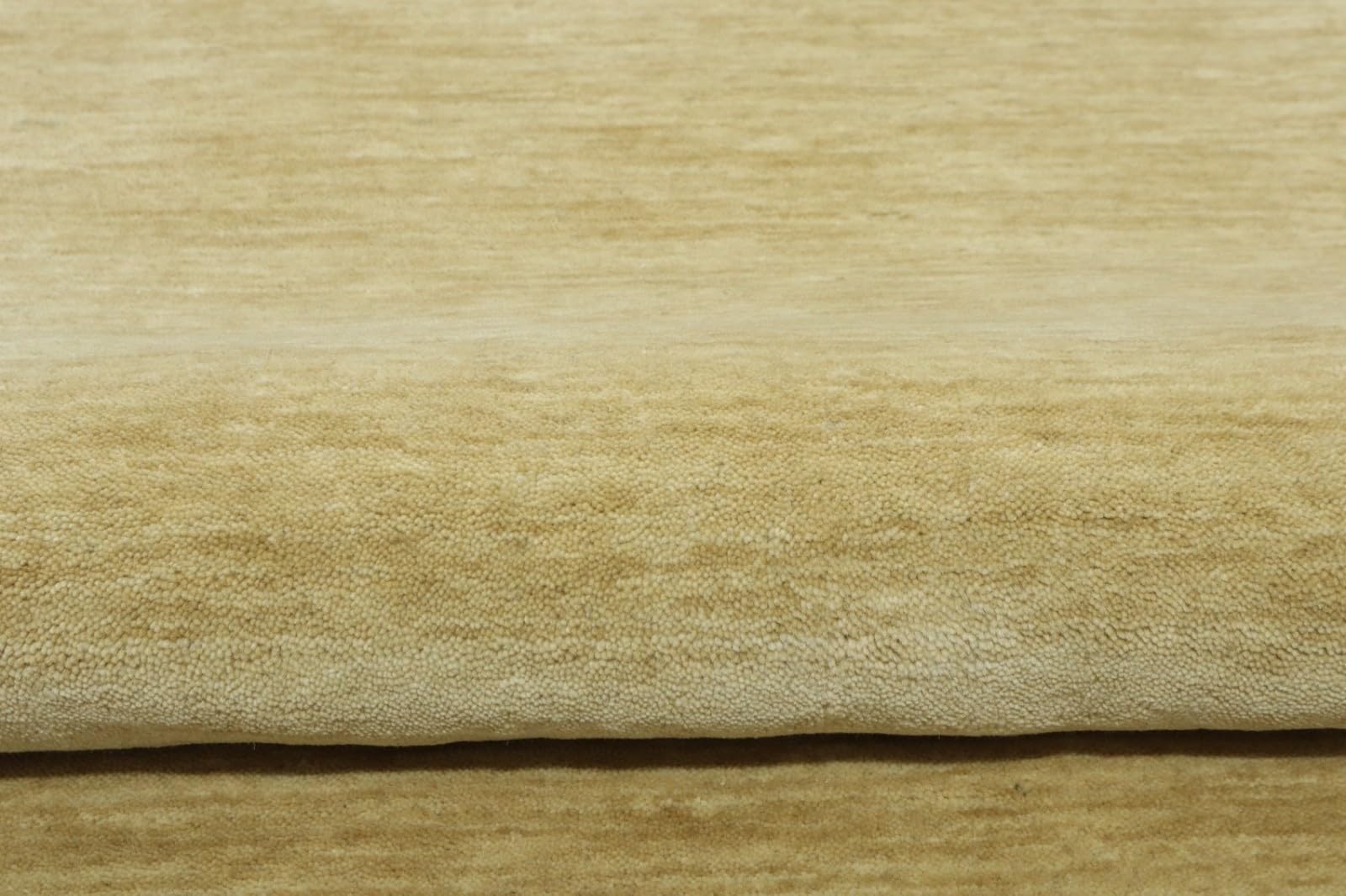 HL1079 Tapis Gabbeh tissé à la main 100 % laine - Beige uni - 120 x 180 cm
