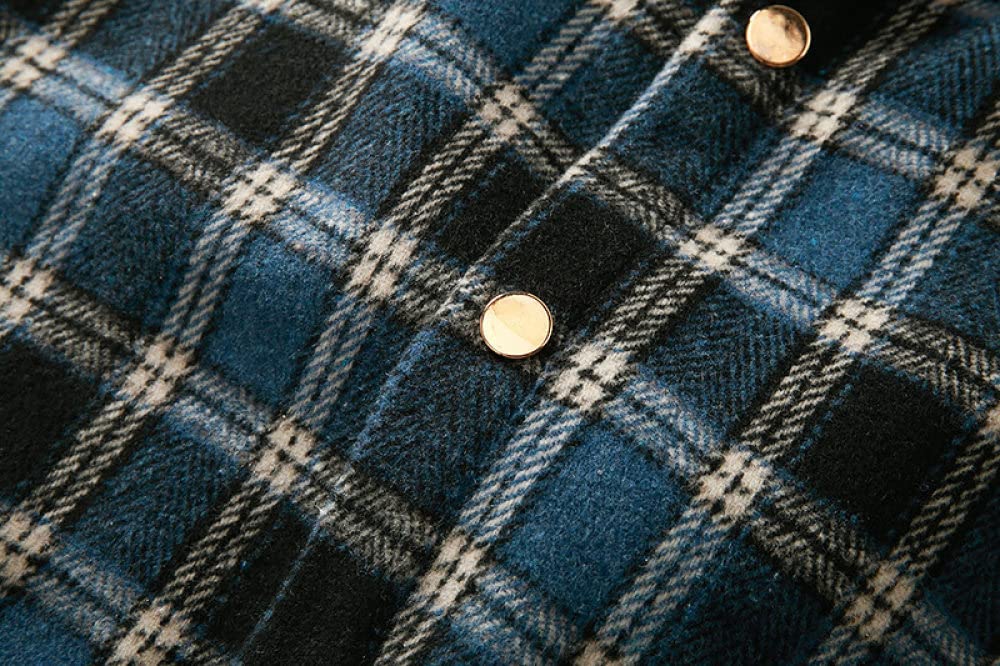 HGJH Hemdjacke Herren, Herren Langarm Flanellhemd Thermohemd Tibetisch Schwarz Orange Hemd Button-Down Baumwolle Großvaterhemd Bequemes Henry Hemd Lässiges Arbeitshemd Für Männer Jungen