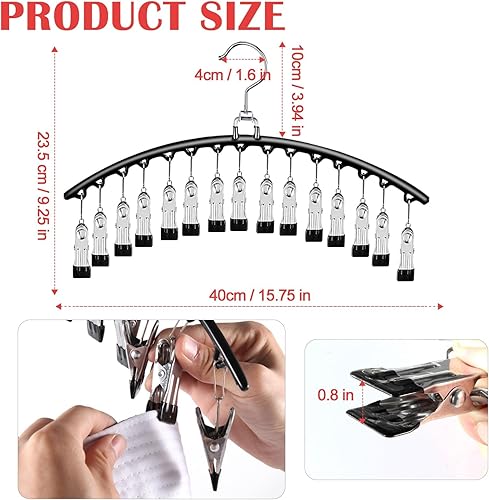 Miniatura 4 de NAKBINX Percha de sombrero para armario, paquete de 2 organizadores de sombreros de metal para gorras de béisbol, perchas de rotación de 360 que